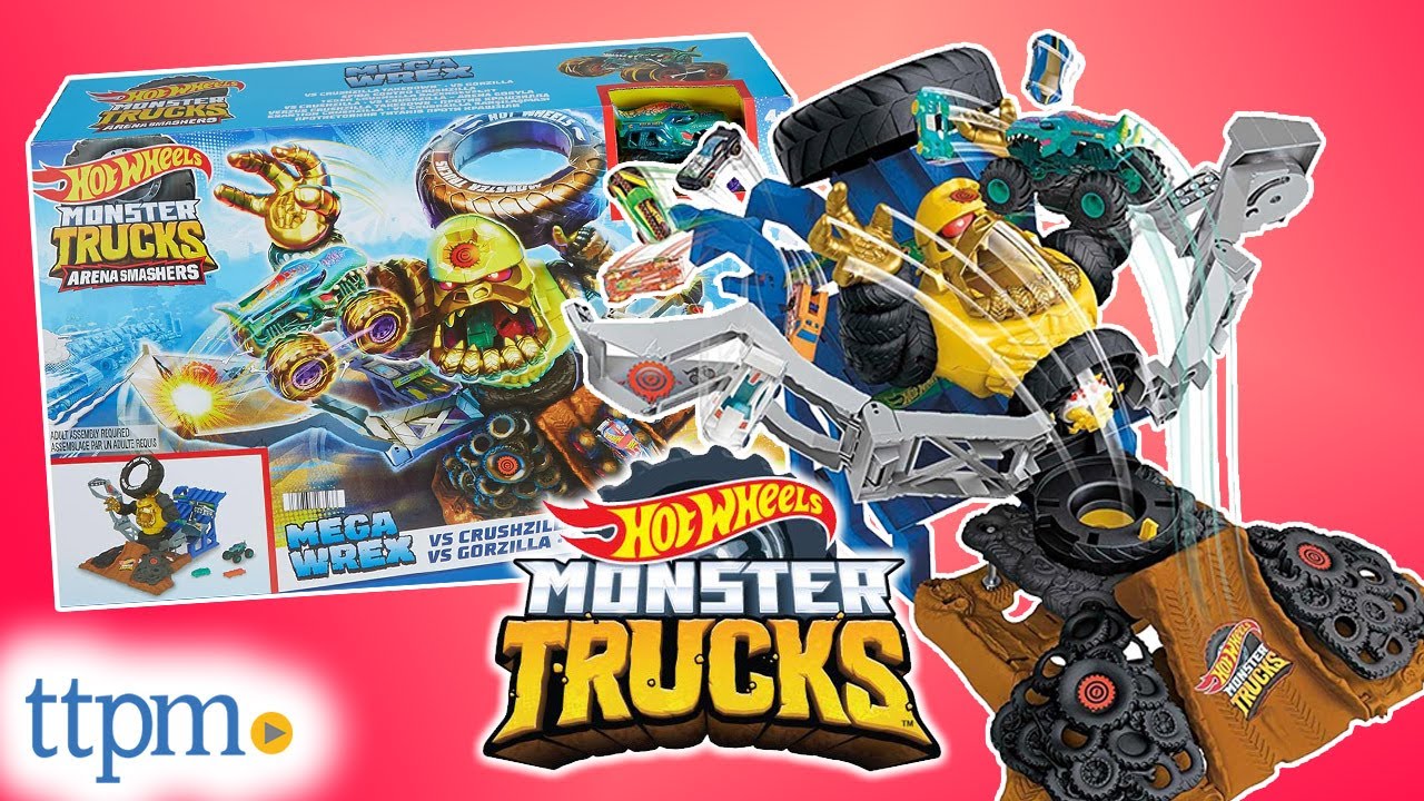 Hot Wheels Monster Trucks Arena Smashers Mega-Wrex vs Crushzilla