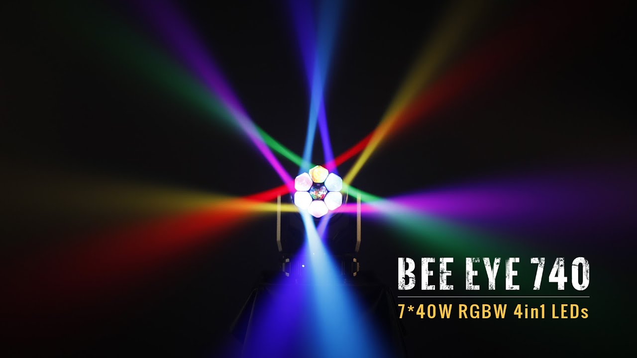 LED Bee Eye moving head 7x40W RGBW 4-in-1 - YouTube