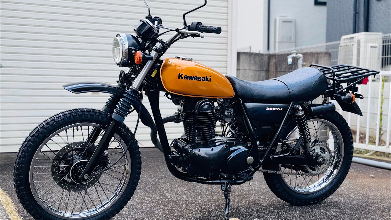 バイク事故！② kawasaki カワサキ 250tr のマフラーをパープルヘイズ