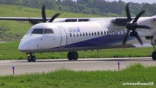 ANA Wings Bombardier DHC-8-Q400 (Dash 8) Landing & Take off at