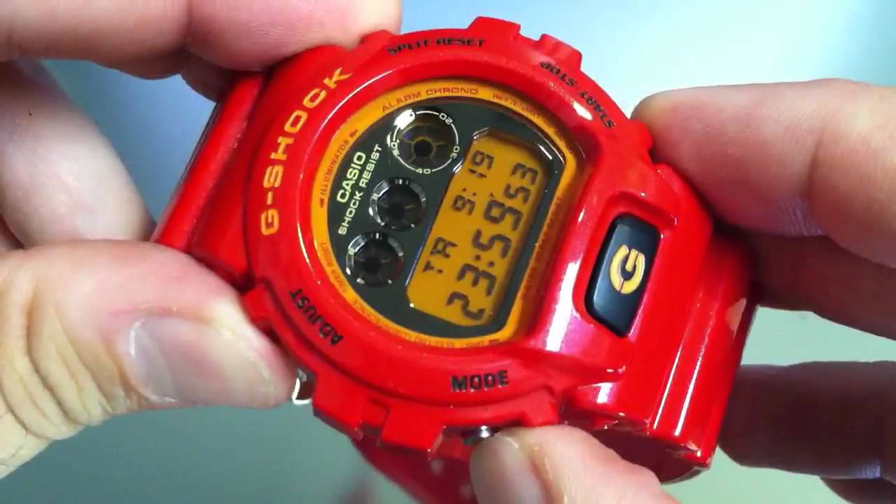 Red Casio Classic Mirror G-Shock Watch DW6900CB-4 - YouTube