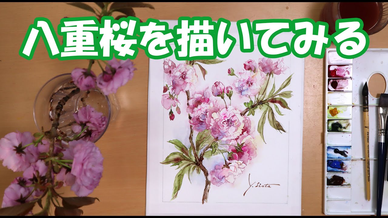 Painting the Doubled Cherry Blossoms - YouTube