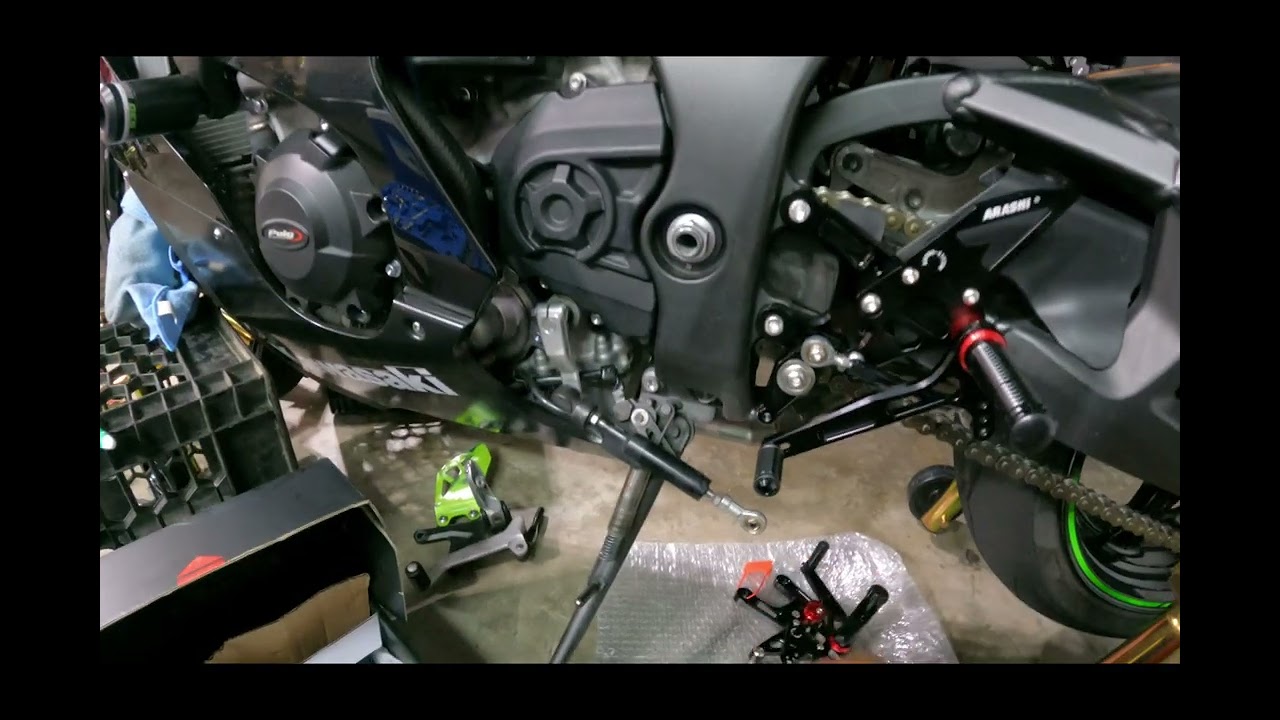 Installing Arashi rearsets on 2021 ZX10R - YouTube