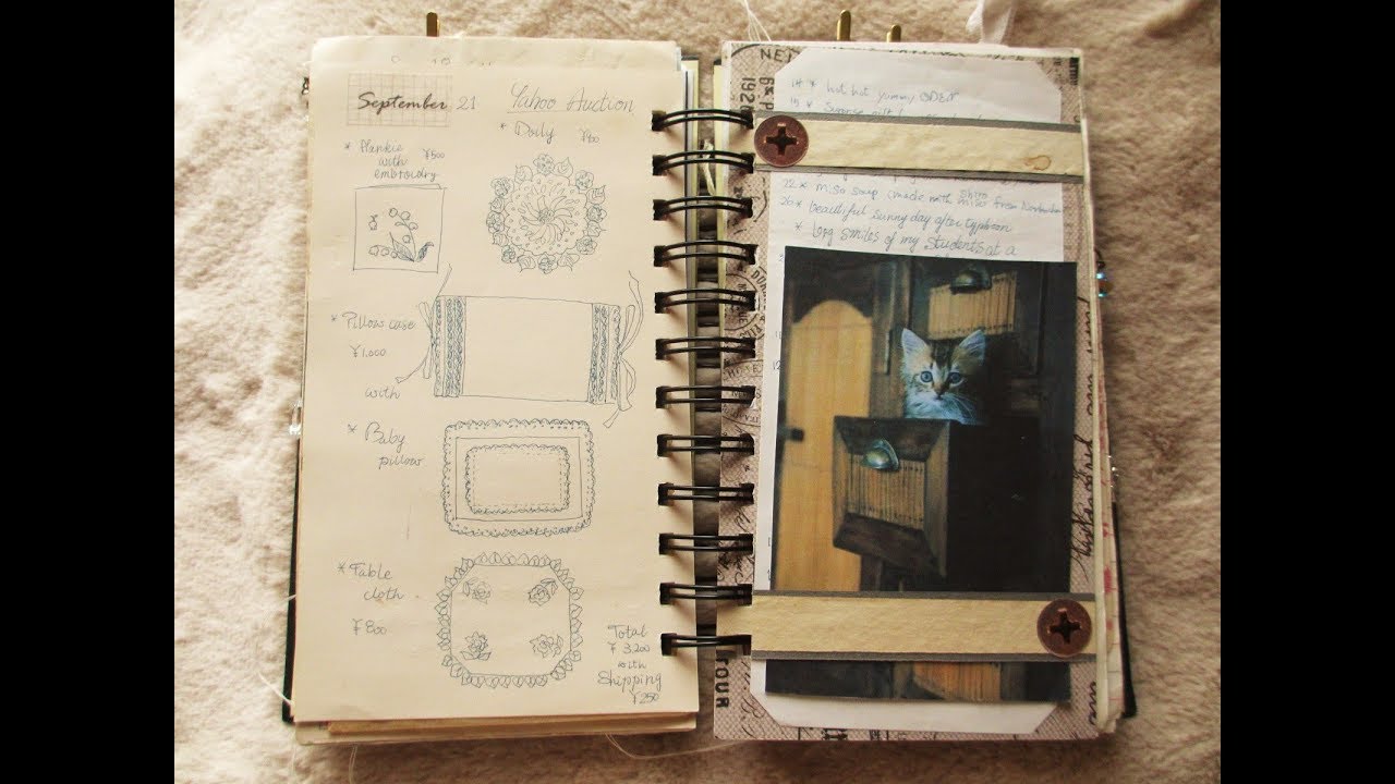 紙もの好きの雑記帳 19 ジャンクジャーナルの使い方 その1 - YouTube