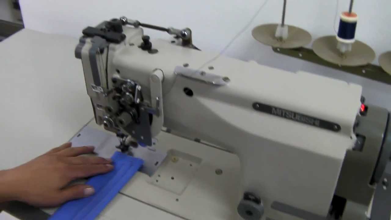 三菱2本針 工業用ミシン LT2-2250 - YouTube