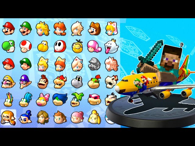 マリオカート8 デラックス】Minecraft スティーブがエア マリオ ワンに