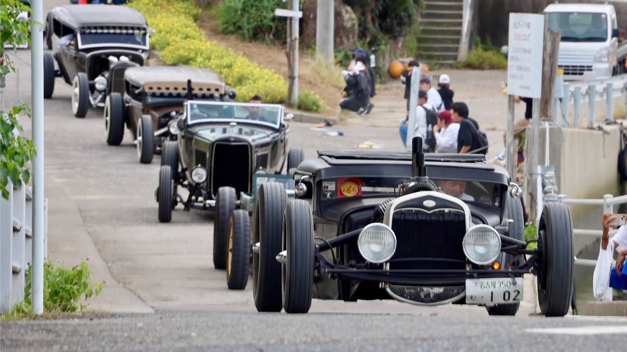 V8爆音炸裂!!】ド派手なアメ車達が搬出/Little US Meeting/Japanese