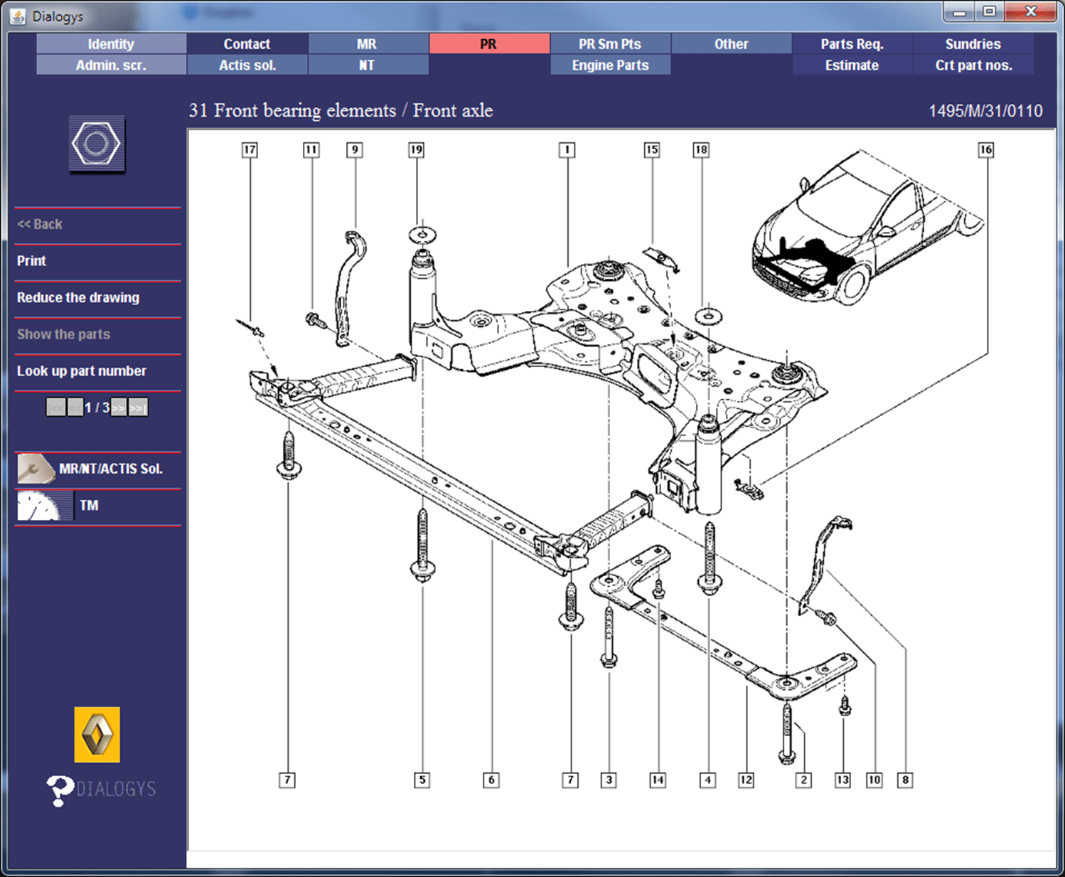 Renault Megane GT220 Front Suspension - Parts Diagrams 1 - ExcessText