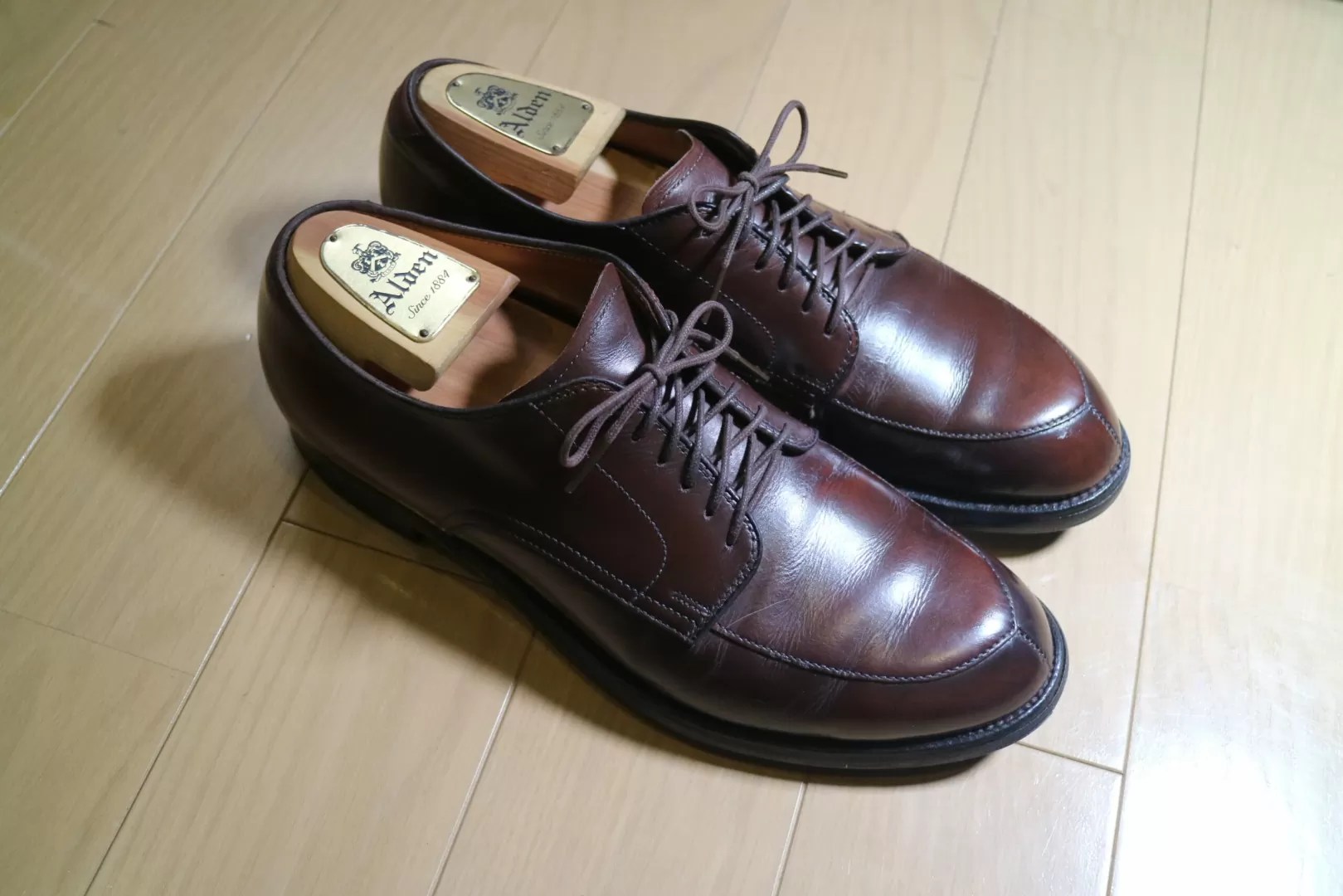Alden 54441】オールデンVチップ カーフレザー｜経年変化 - riverforest23