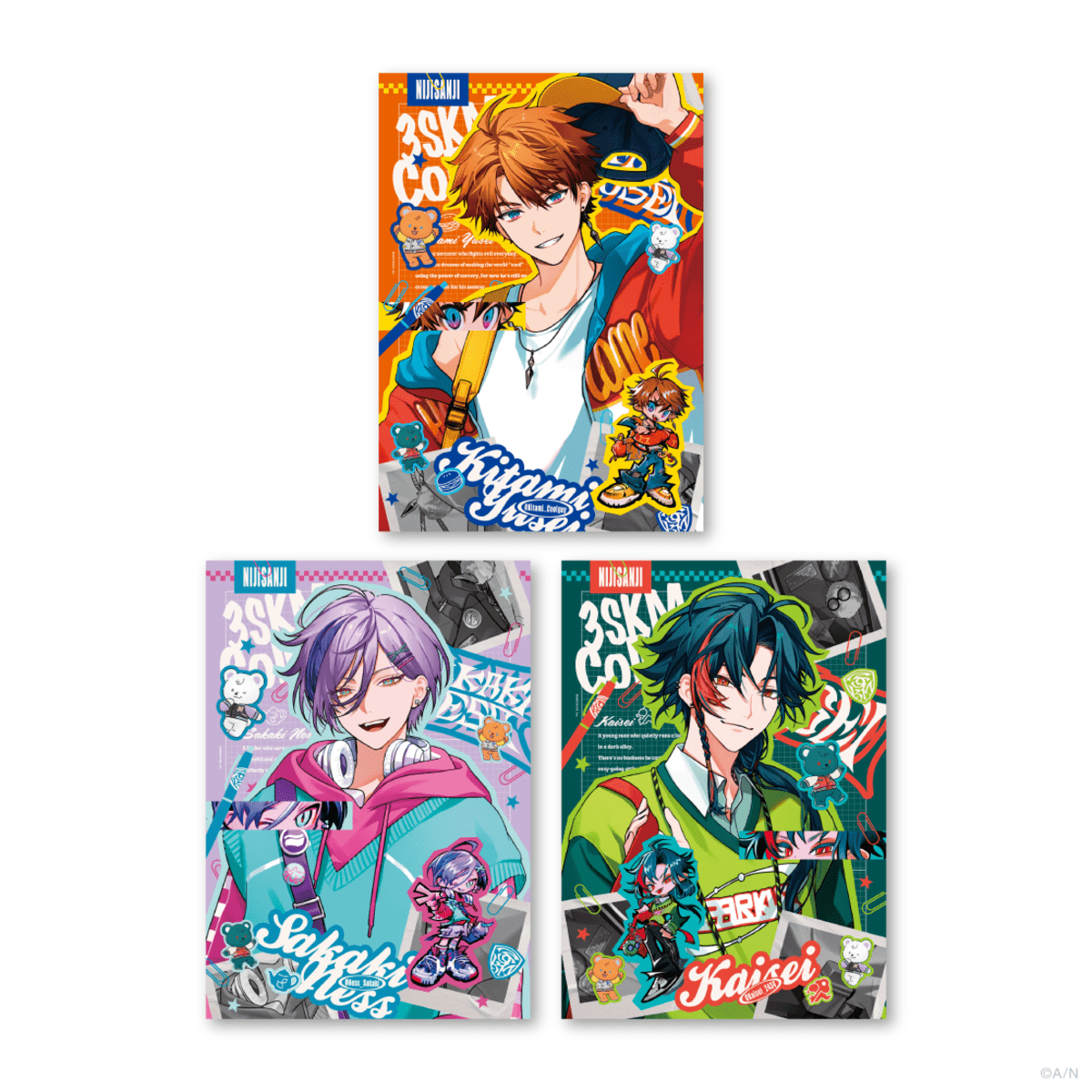 にじさんじ」所属ユニット「3SKM」の学校生活をイメージしたグッズが