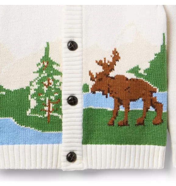 Boy Nutmeg Cream The Moose Cardigan by Janie and Jack