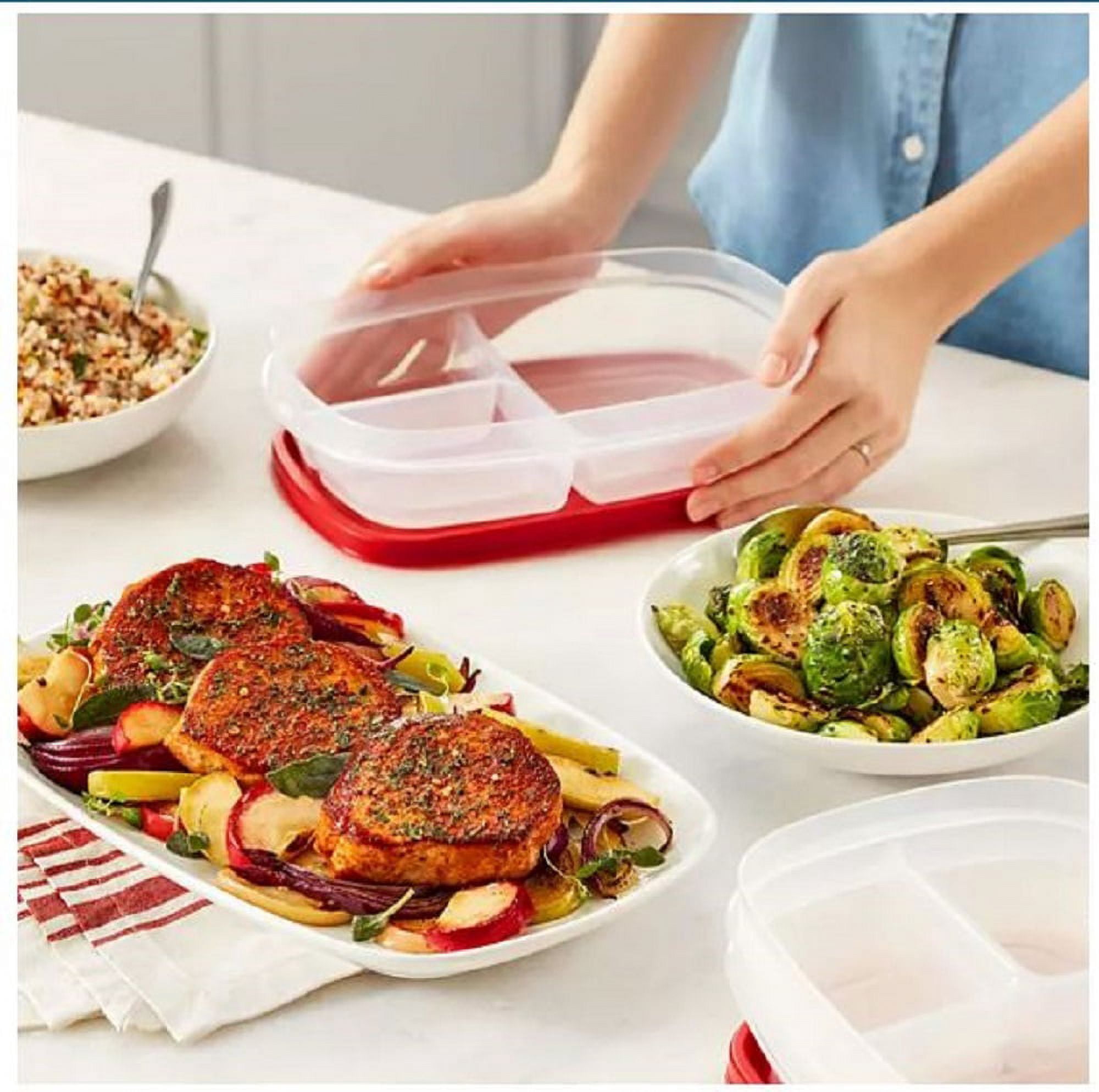 Rubbermaid Divided Meal Prep Containers, Microwave Safe, Leftover