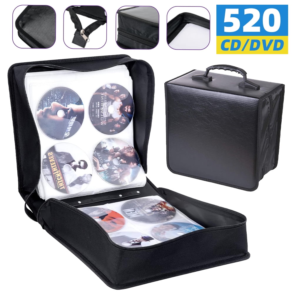 Hendoct CD/DVD Organizer Case, Holds 520 Discs, Compact Portable