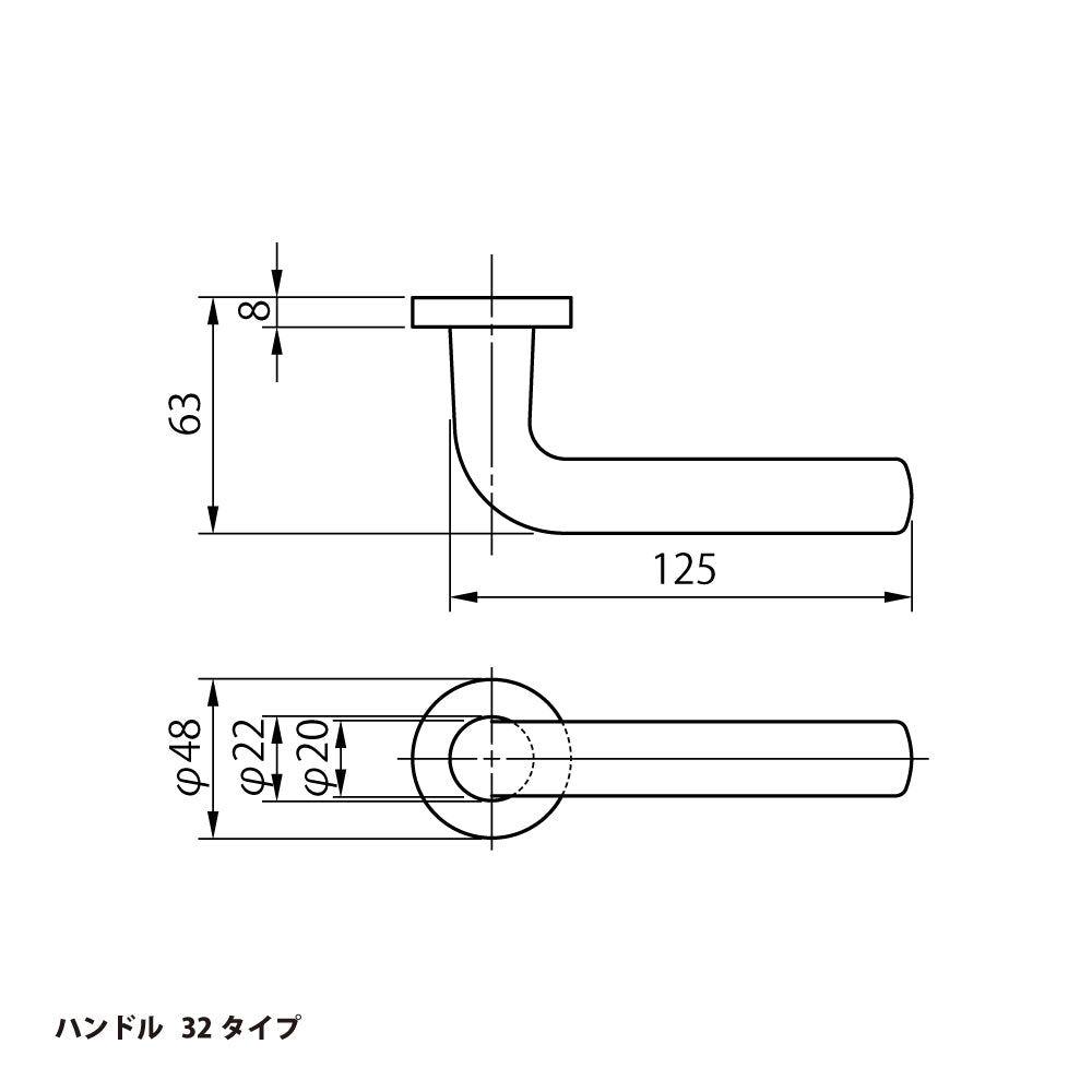 LA32-8 片開き用 SV｜レバーハンドル錠｜美和ロック（MIWA