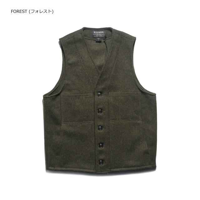 フィルソン FILSON マッキーノ ウール ベスト ソリッドカラー｜ メンズ