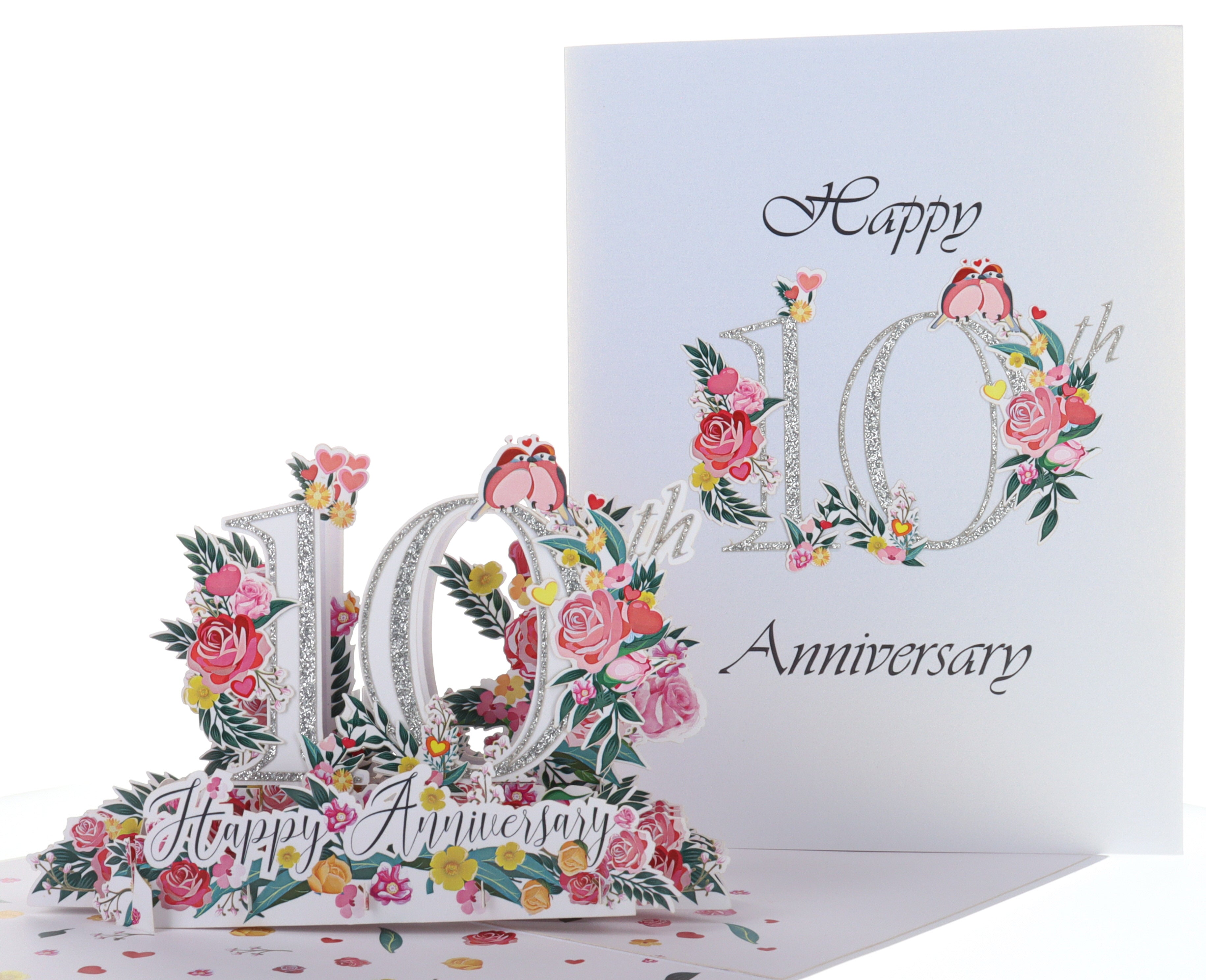 Happy 10th Milestone Anniversary 3D Pop Up Greeting Card – iGifts