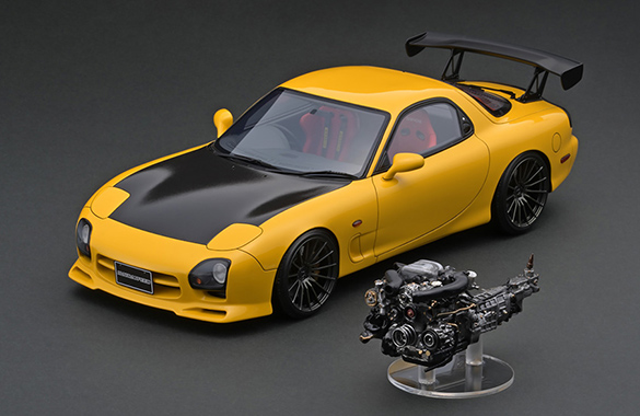 IG1838 1/12 Mazda RX-7 (FD3S) Mazda Speed Aspec Yellow With Engine
