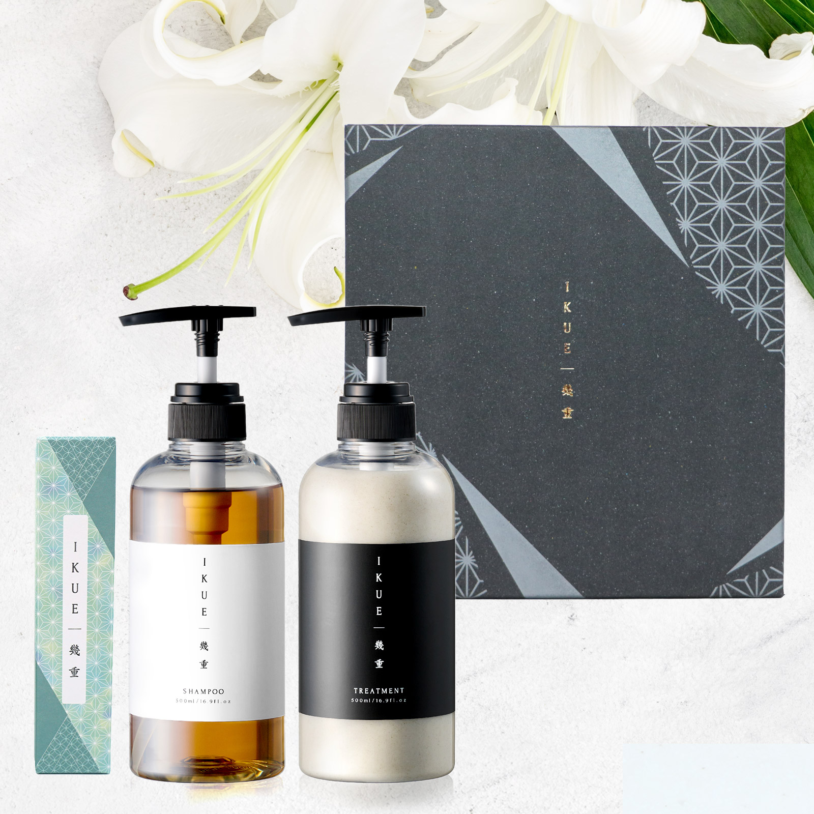 ギフト 】幾重 シャンプー＆トリートメント＆ヘアオイルセット - IKUE