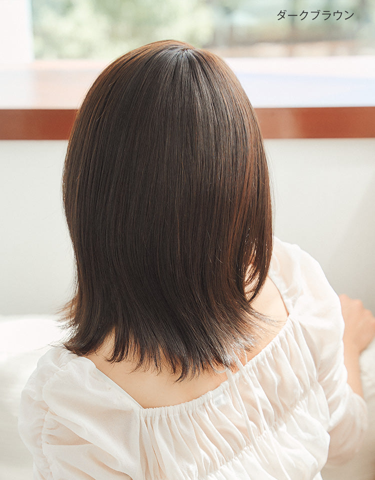 美容師Cut】天使のセレーナミディ人毛MIX フルウィッグ ミディアム