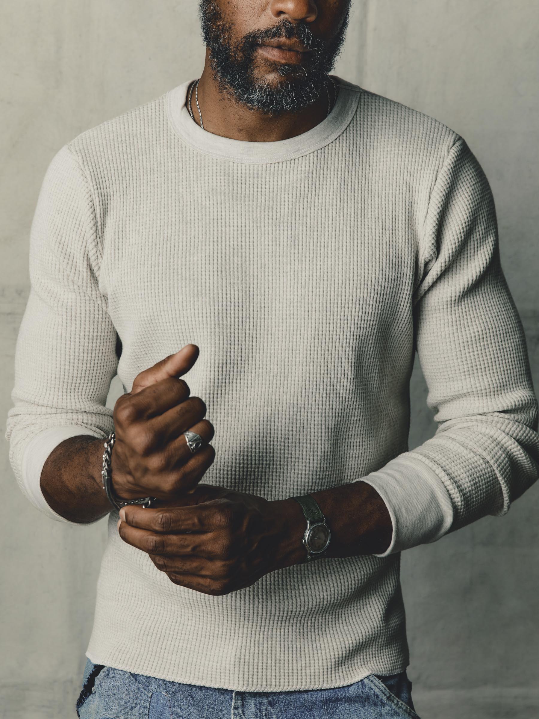 long sleeve thermal crew in ash – imogene + willie