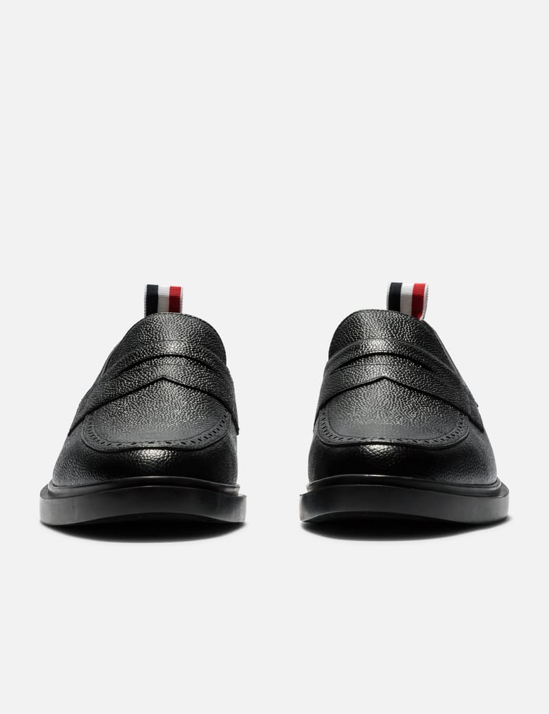 トム ブラウン - ブラック ペブルグレイン ラバーソール ペニー