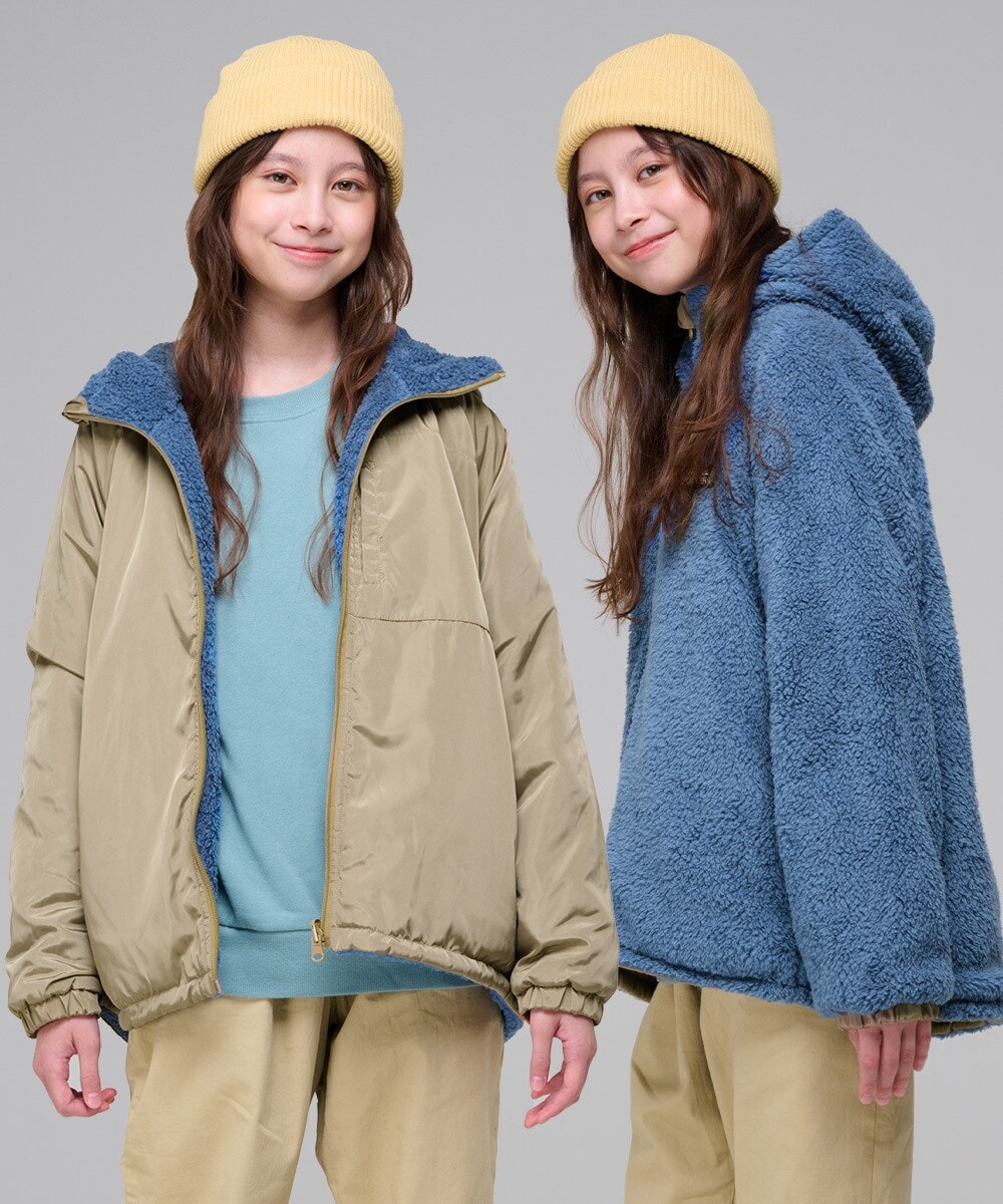 2WAY リバーシブル】ひっくり フード ジャケット 120cm～170cm