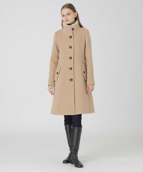 セール】 ファインウールダブルビーバースタンドカラーコート （その他