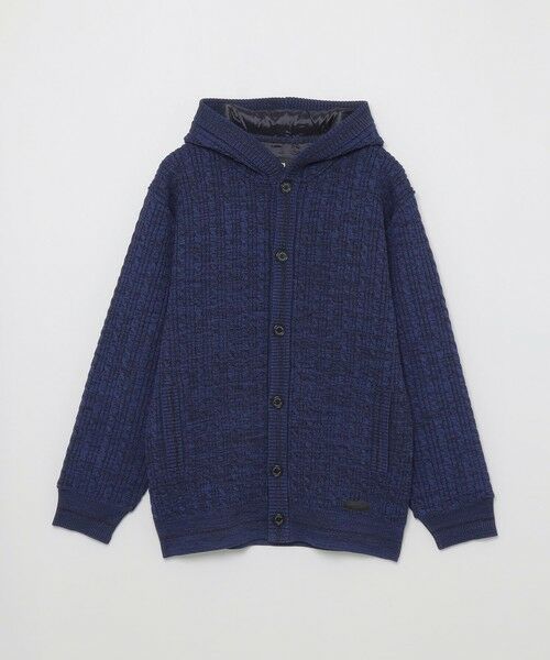 セール】 チェックコンビフードカーディガン （ニット・セーター