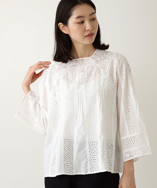 セール】 レースコンビネーション・ブラウス （シャツ・ブラウス