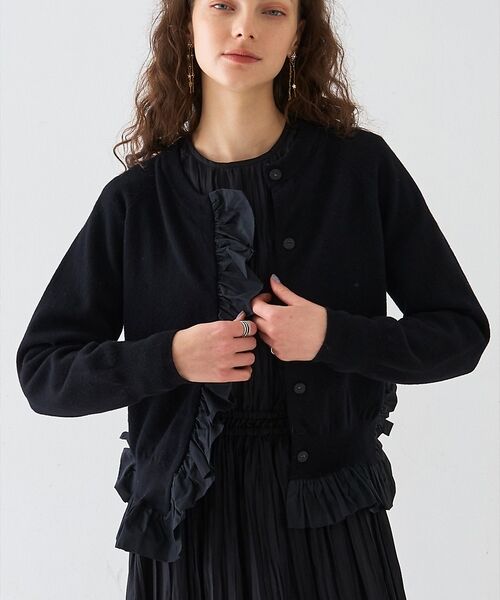 タフタフリルニットカーディガン （カーディガン・ボレロ