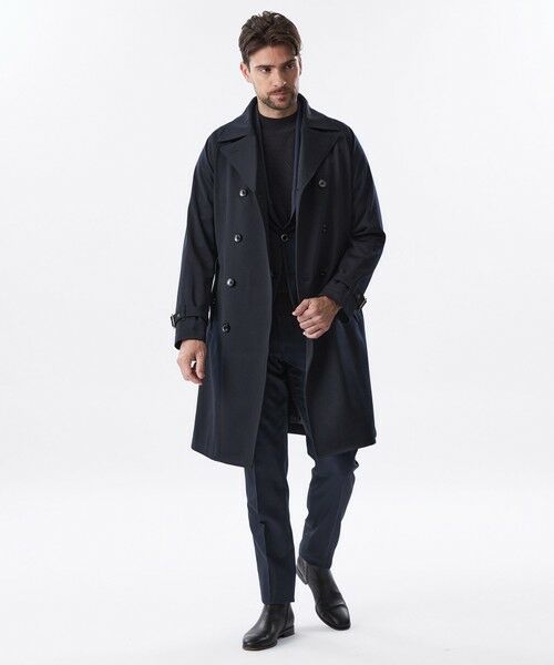 セール】 ダブルブレストウールミックスコート （その他アウター