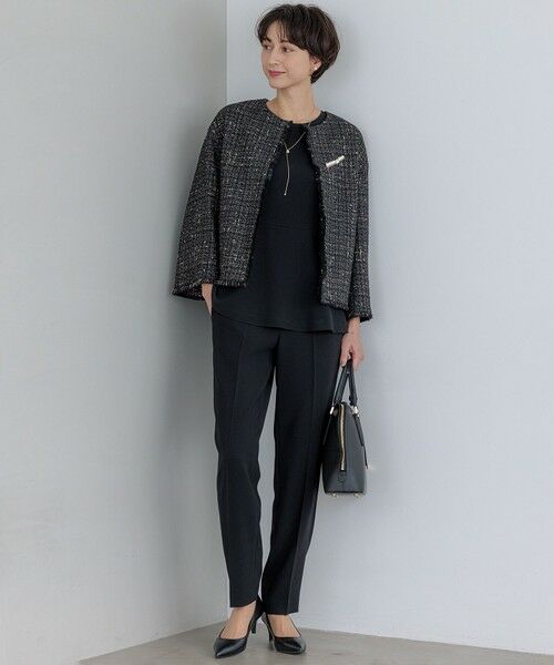 洗える】トリアセダブルジョーゼット ペプラム ブラウス （シャツ