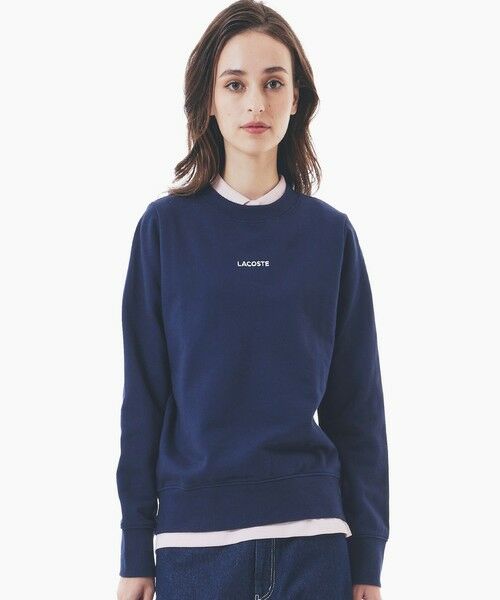 ブランドネームロゴ刺繍 クルーネックスウェットプルオーバー