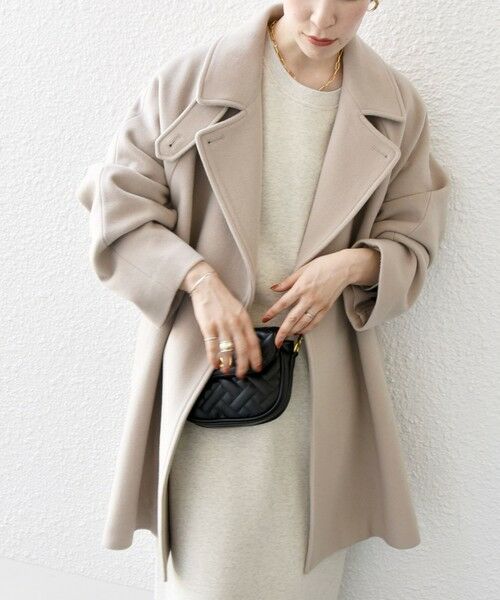 セール】 SHIPS any: PONTETORTO スタンド & ダブル カラー コート 3