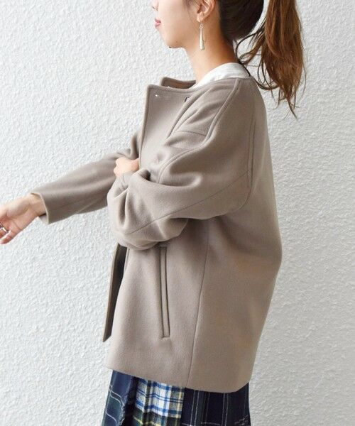 セール】 SHIPS any: ノンミュールジングウール ノーカラー ショート