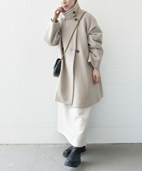 セール】 SHIPS any: PONTETORTO スタンド & ダブル カラー コート