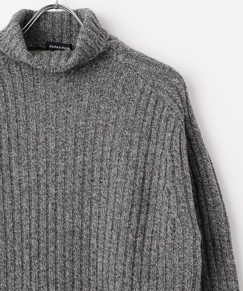 セール】 ウール三ツ杢5G タートルネックセーター （ニット・セーター