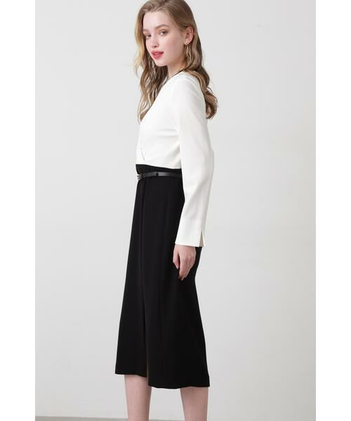 セール】 ◇バイカラーネックワンピース （ミニ丈・ひざ丈ワンピース