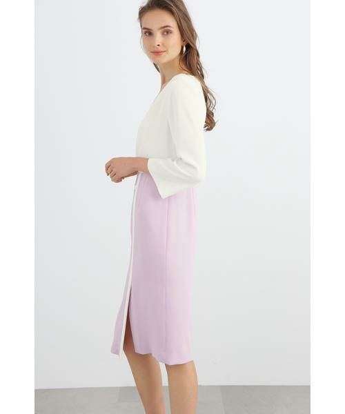 セール】 ◇バイカラーブロックワンピース （ミニ丈・ひざ丈ワンピース