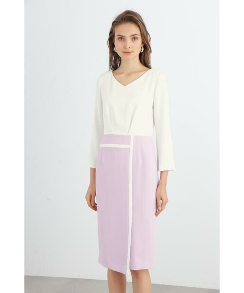 セール】 ◇バイカラーブロックワンピース （ミニ丈・ひざ丈ワンピース