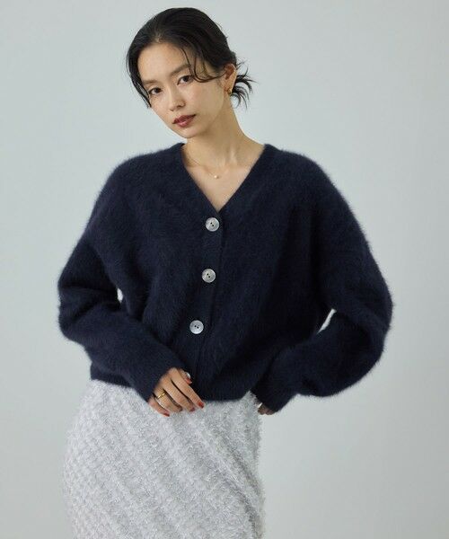 フォックスカシミヤニットカーディガン/イージーケア・アンサンブル