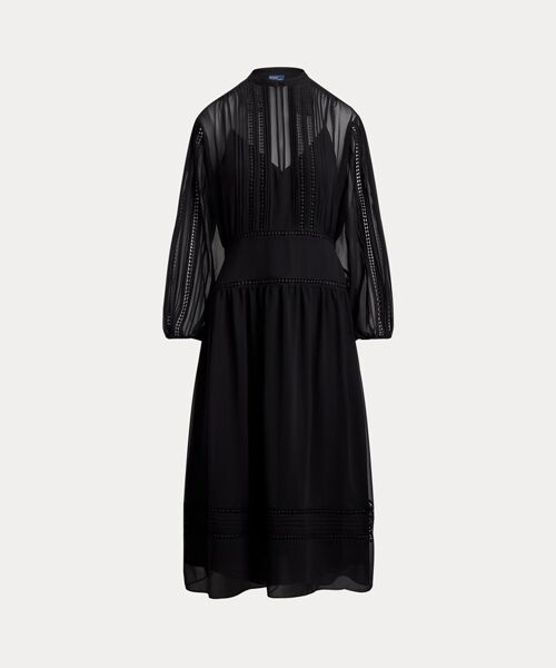 セール】 レーストリム ジョーゼット ドレス （ロング・マキシ丈