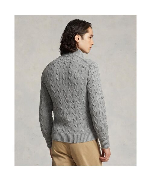 ケーブルニット コットン フルジップ セーター （ニット・セーター