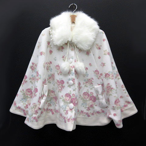 リズリサ LIZ LISA ポンチョ コート フラワー 花柄 フェイクファー