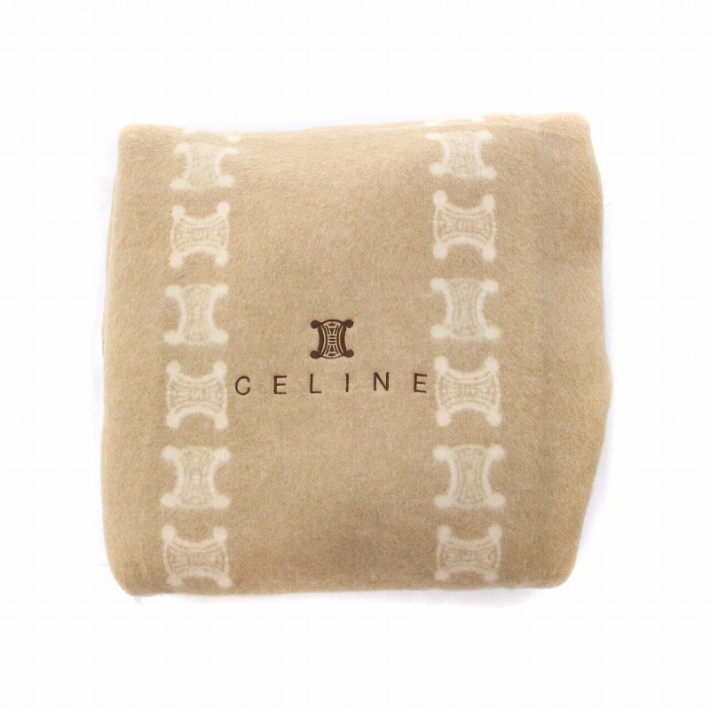 CELINE セリーヌ ベージュ ウール毛布 CL0240 140×200 セリーヌ ウール