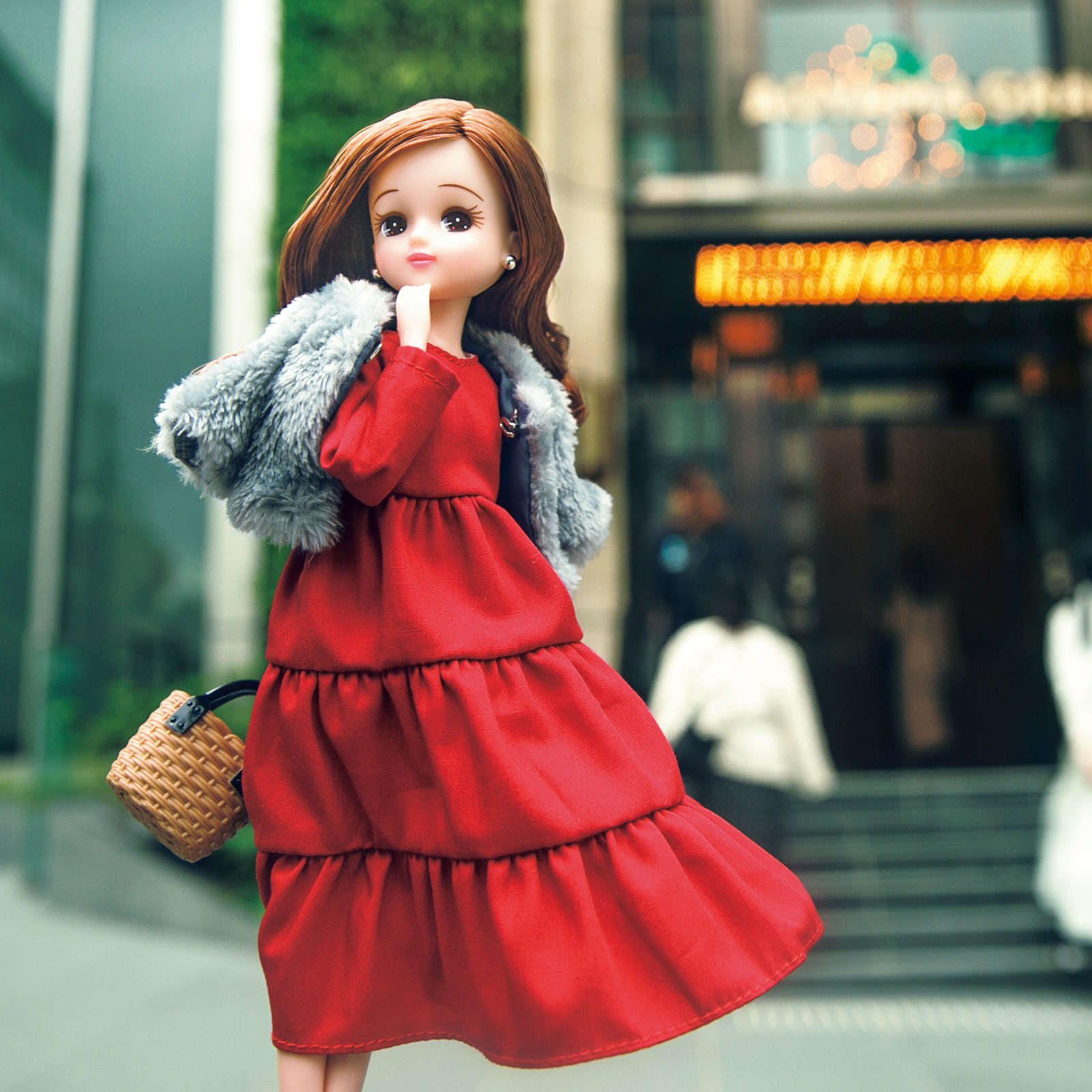 専用】リカちゃん 赤いコーデ 昭和レトロ ワンピース 靴とバッグ付き