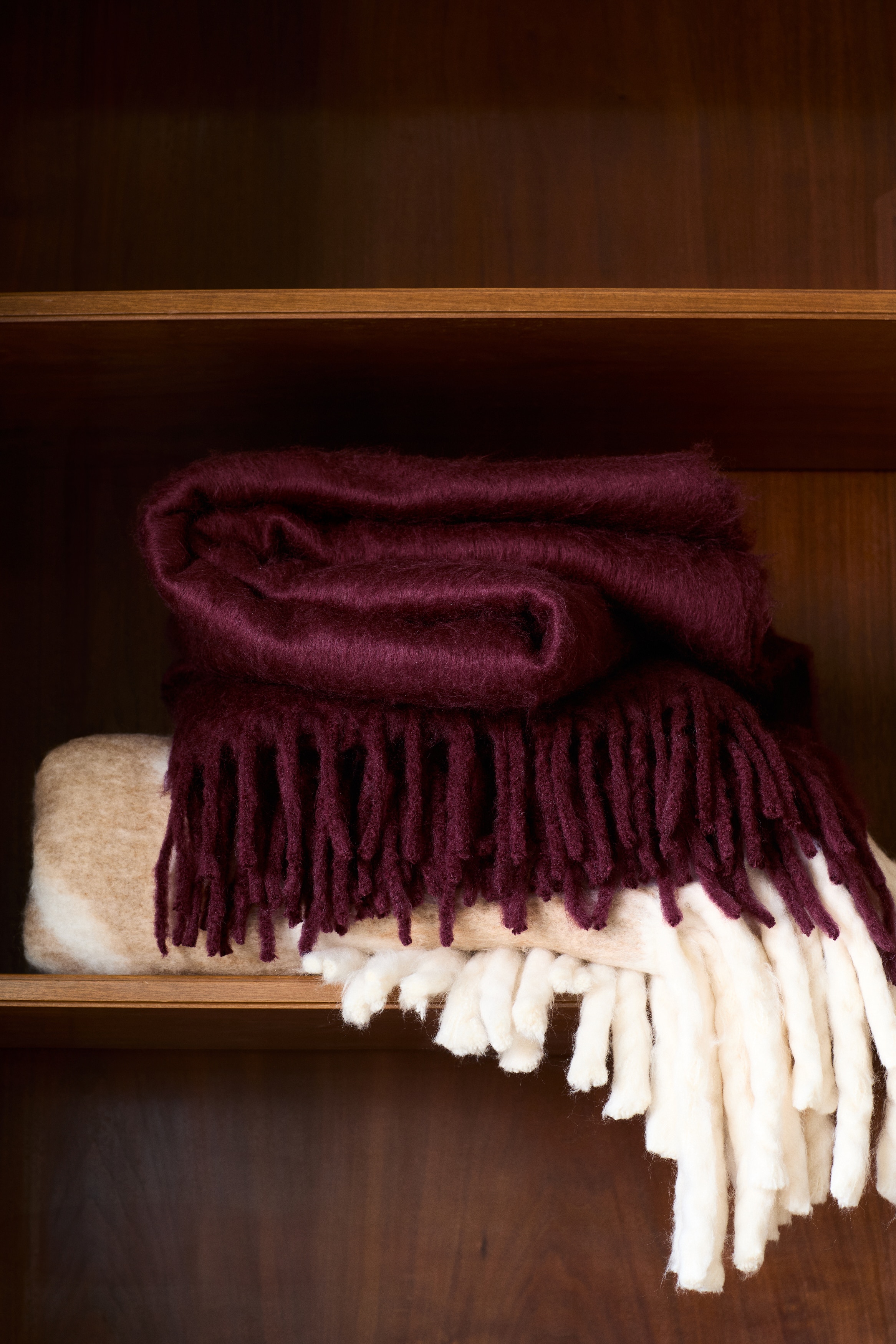 フリンジブランケット - バーガンディ - Home All | H&M JP