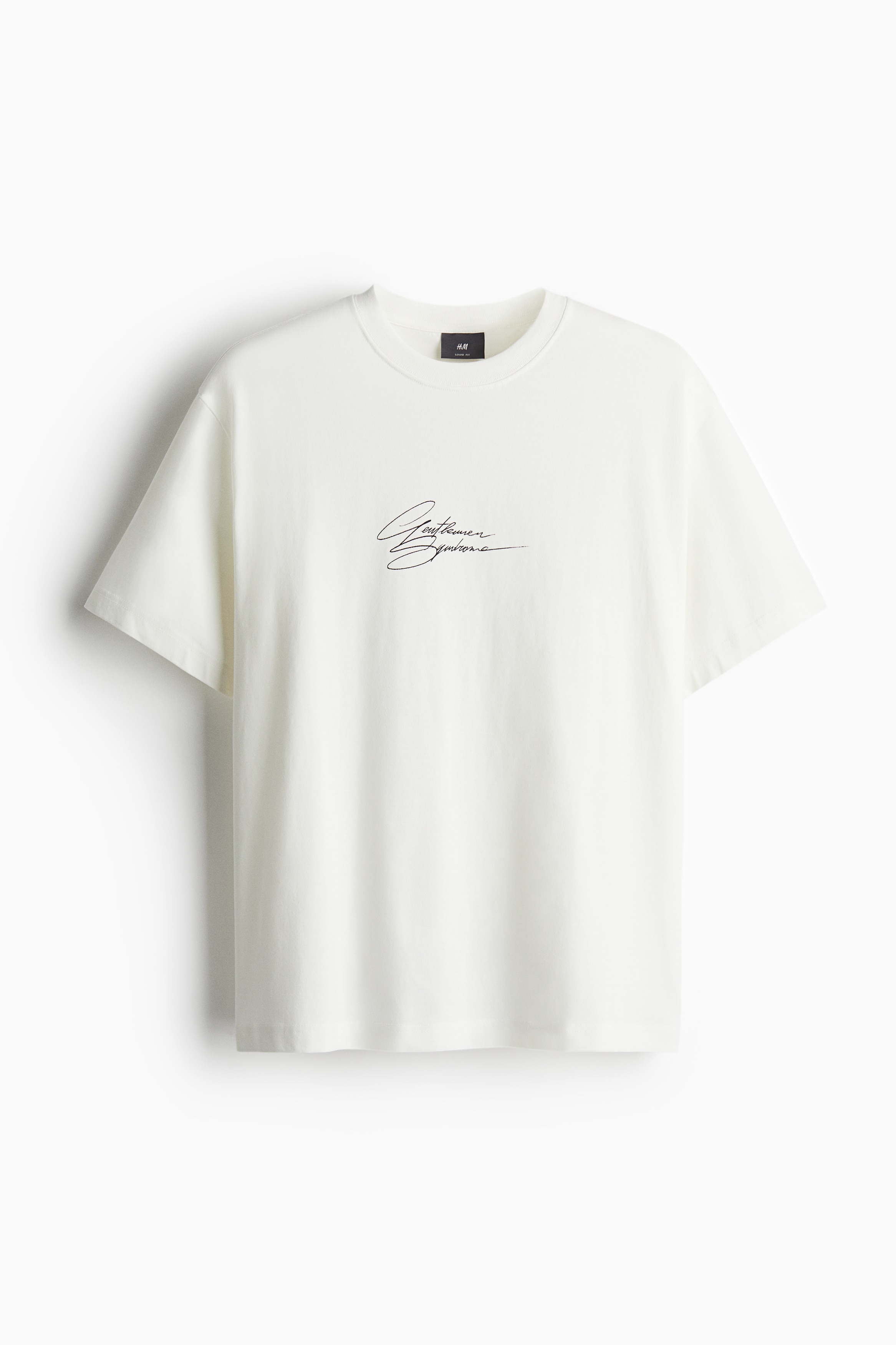 Men's White/Gentlemen Syndrome Loose Fit Printed T-shirt | H&M CA