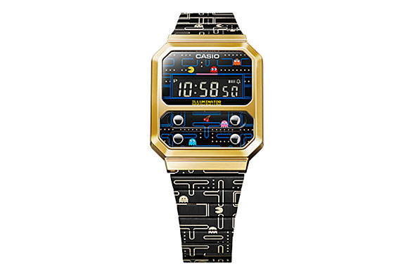 カシオ、「パックマン」とコラボした腕時計を発売 レトロなゲーム画面