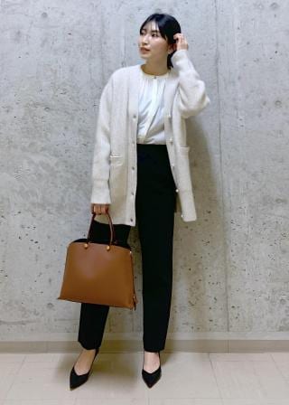 ROPÉ(ロペ) / フォックスウール片畦パールボタンカーディガン